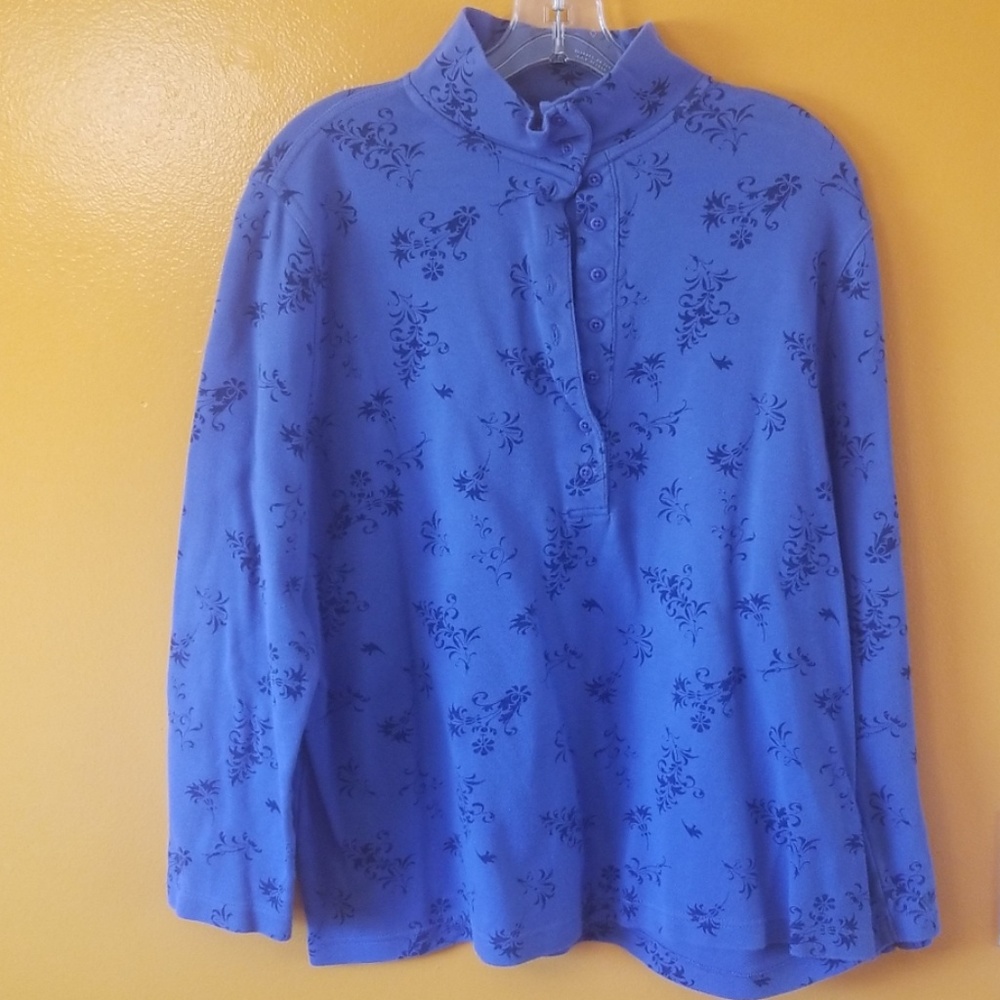 Blue North Crest Women's Button Long Sleeve Shirt